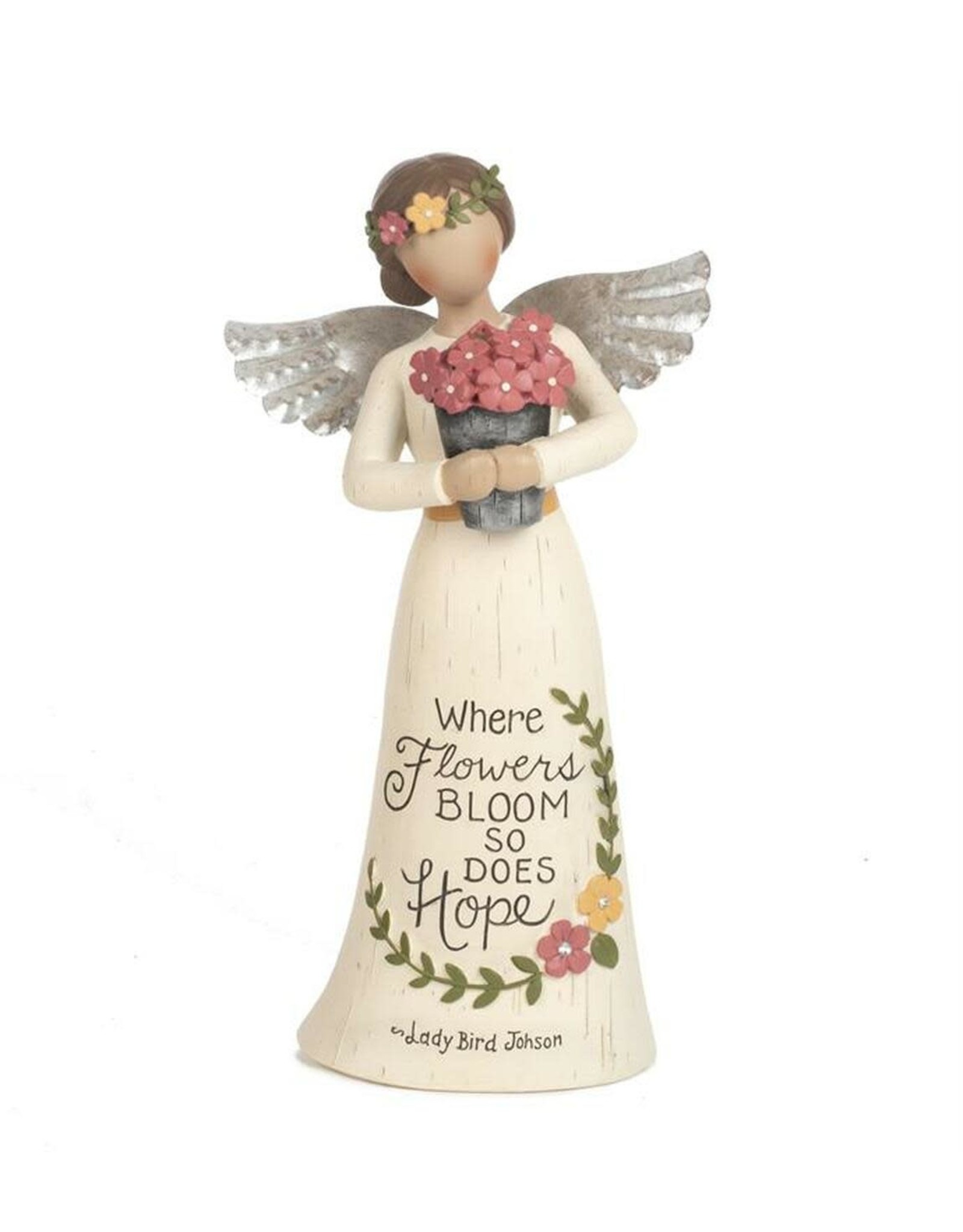 Crossroads Angel Figurine - Where Flowers Bloom (8")