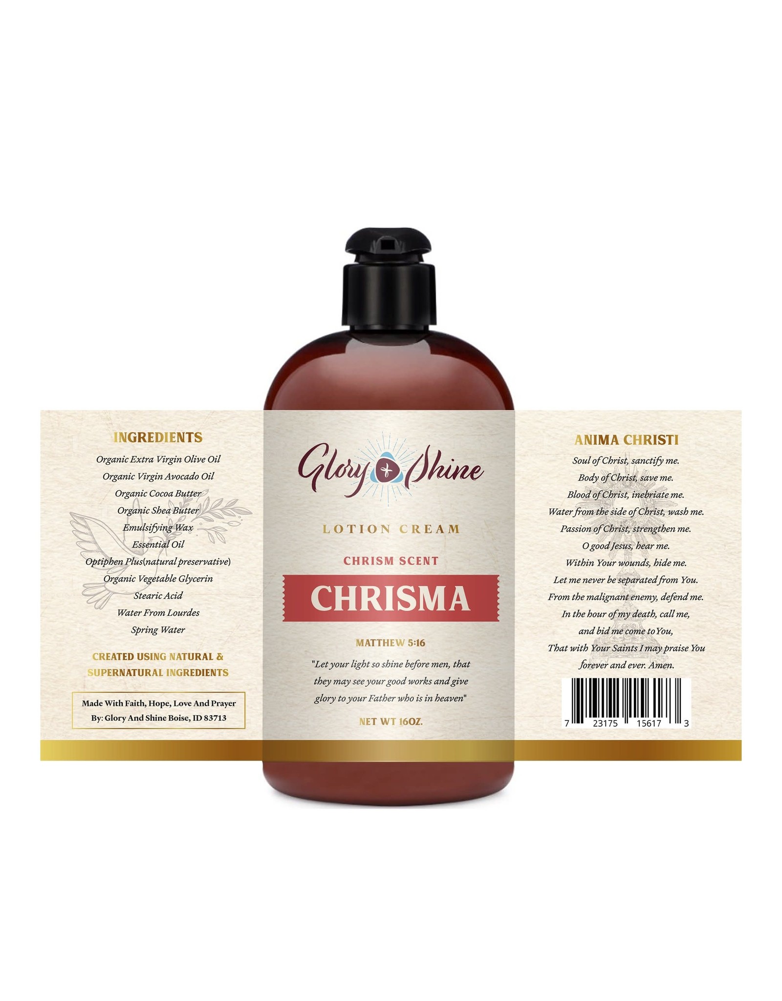 Glory & Shine Glory & Shine Lotion - Chrisma (Chrism) Pump Bottle