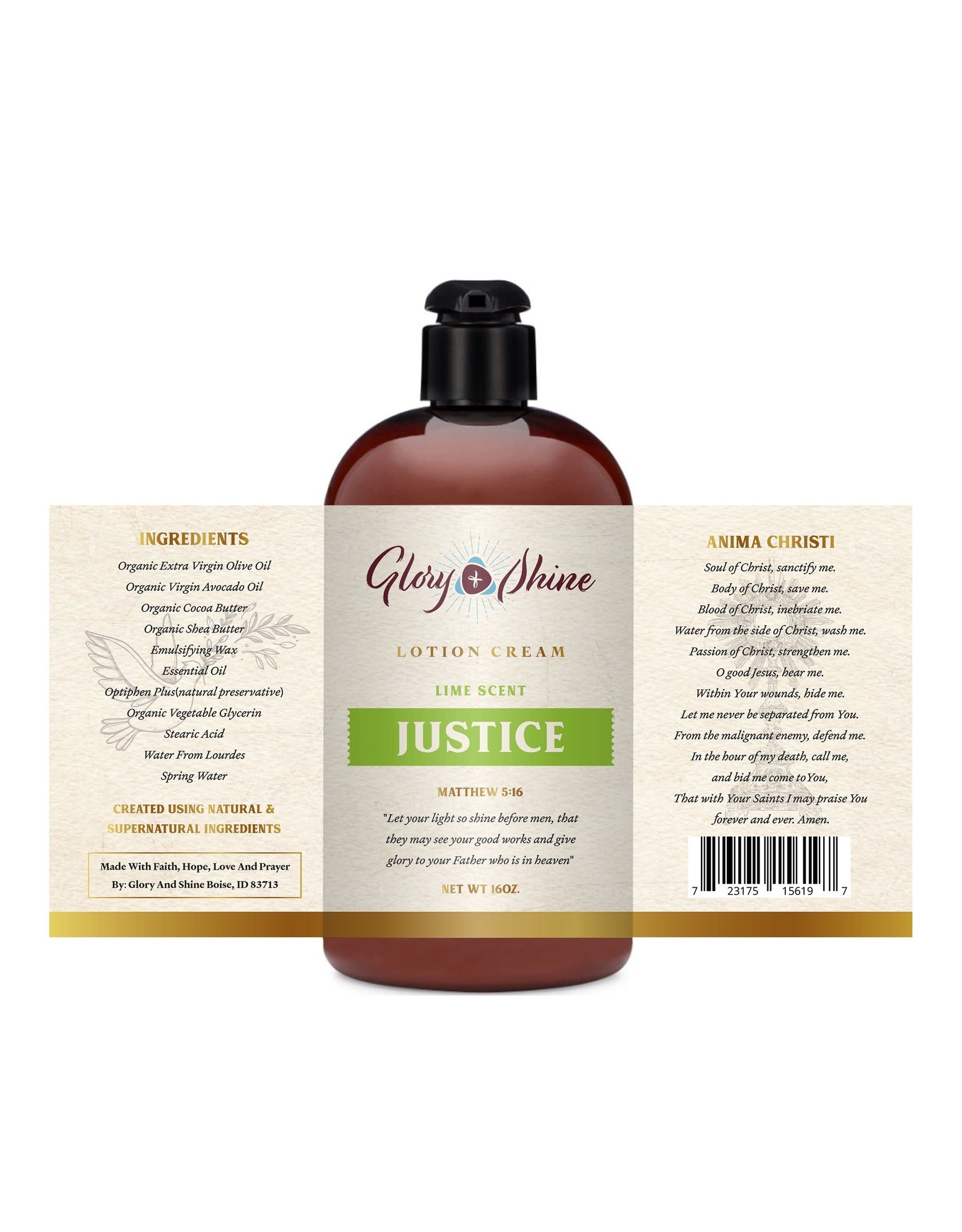 Glory & Shine Glory & Shine Lotion - Justice (Lime) Pump Bottle