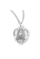 HMH Miraculous Medal, Sterling Silver, 18" Chain