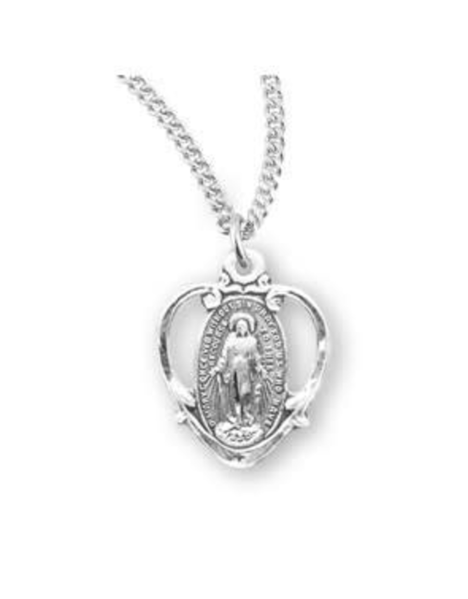 HMH Miraculous Medal, Sterling Silver, 18" Chain