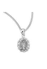 HMH Miraculous Medal - Crystal Cubic Zirconia, Sterling Silver, 18" Chain