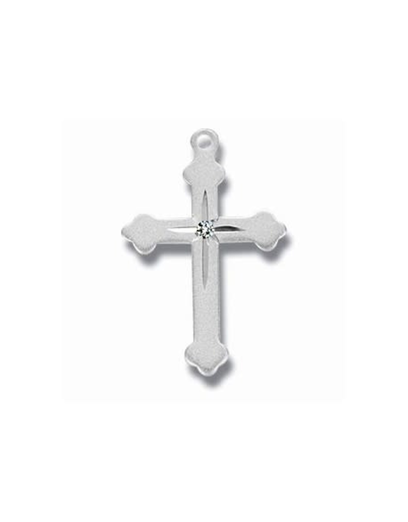 HMH Cross Medal, Textured, Sterling Silver, 18" Chain