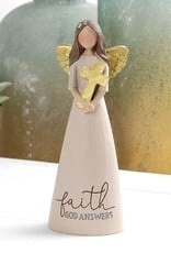 Angel Holding Cross - Faith God Answers (6")