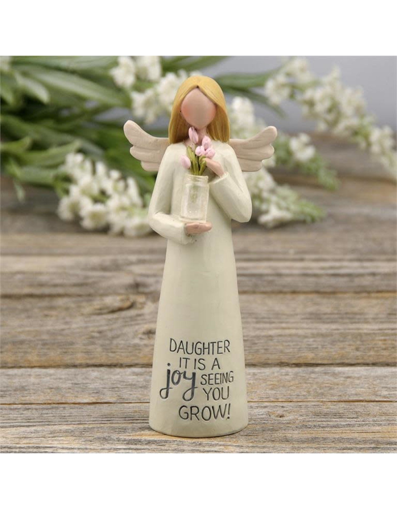 "Daughter" Angel Figurine with Flowers (5.25")