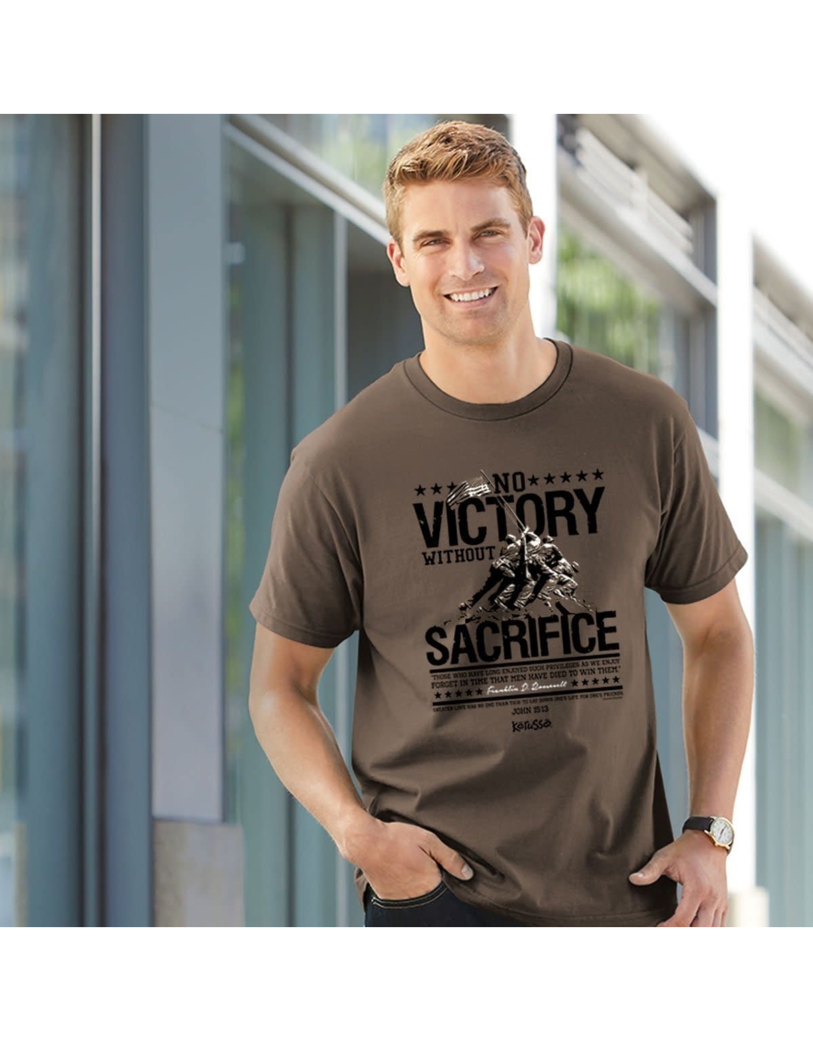 Adult Shirt - No Victory without Sacrifice, Roosevelt