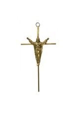 San Francis Crucifix - Risen Christ, 10" Brass Gold