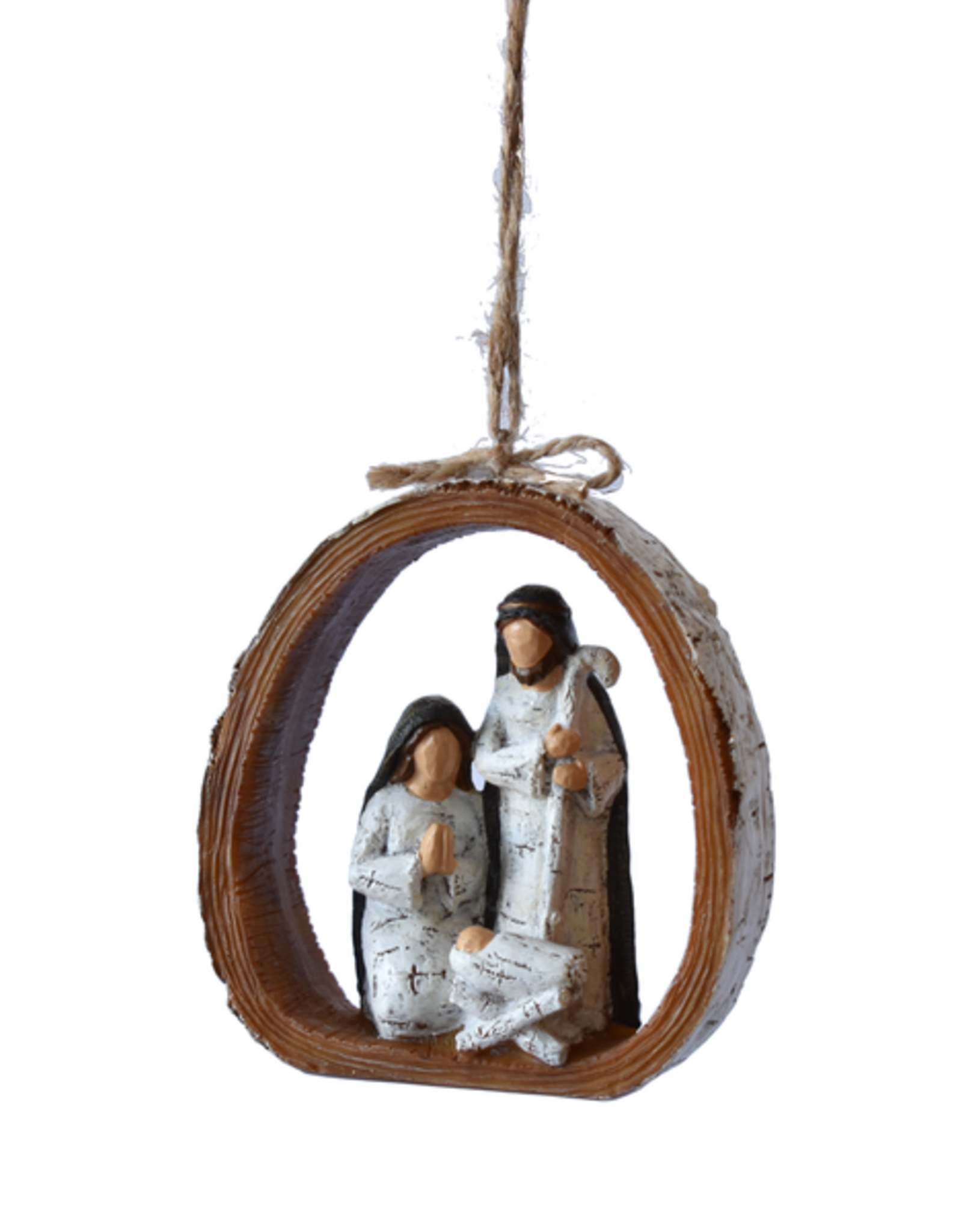 Ornament - Holy Family, Round Wood