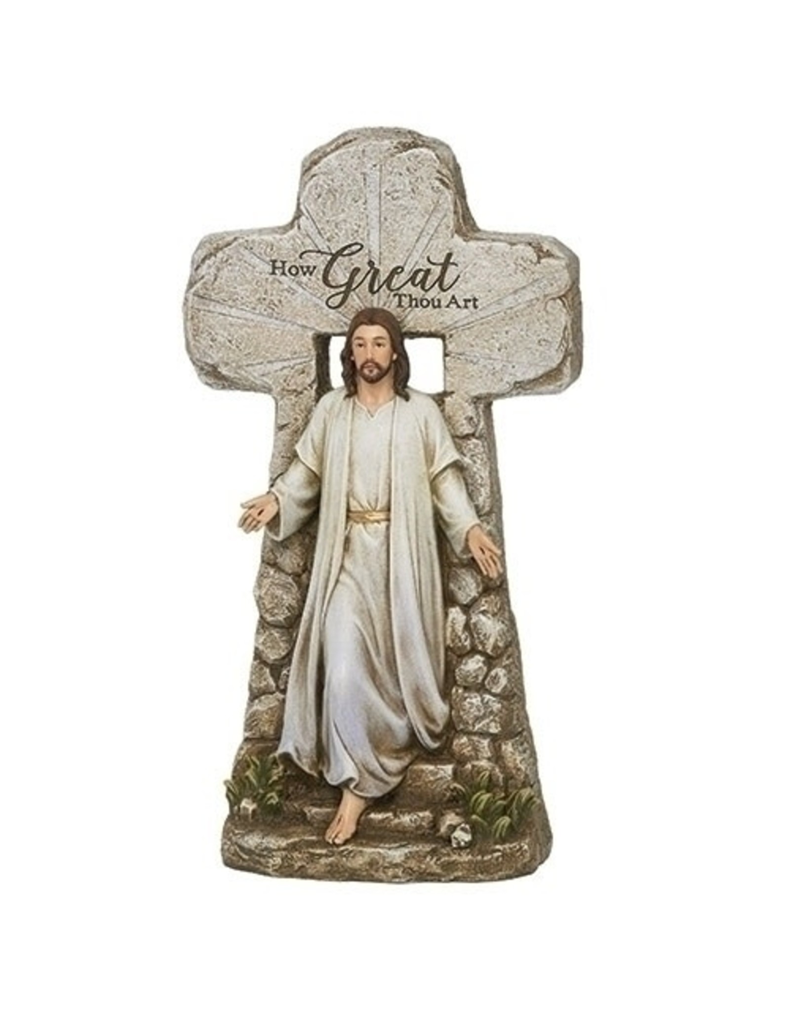 Roman Jesus Rising Tomb Statue 15.25"