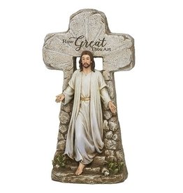 Roman Jesus Rising Tomb Statue 15.25"