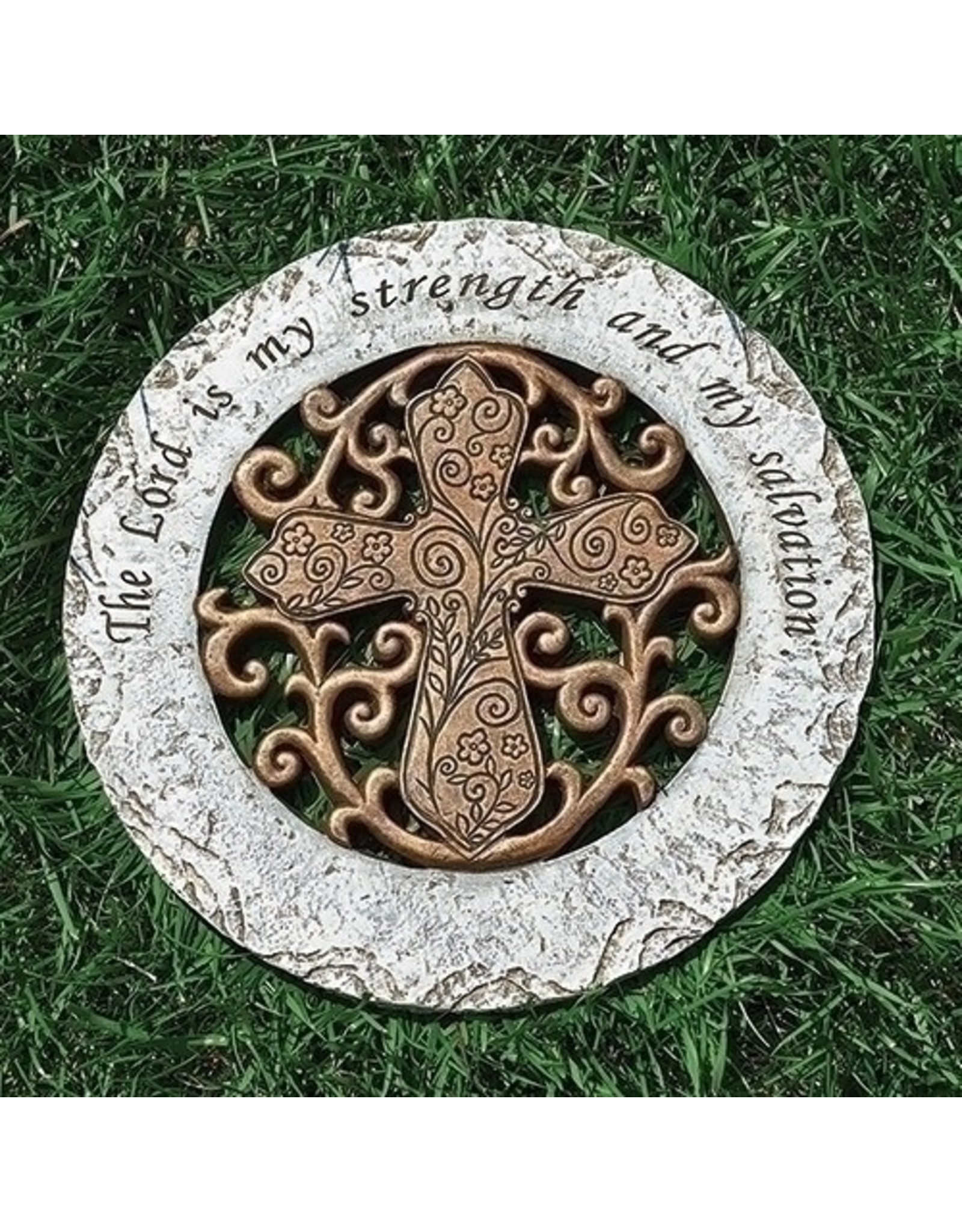 Roman Bronze Garden Stone (Cross)