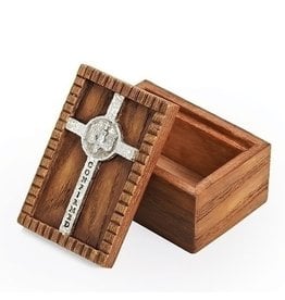 Roman Confirmation - Wooden Box with Silver Cross Emblem