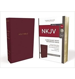 Thomas Nelson NKJV Reference Bible, Super Giant Print, Leather-Look Burgundy, Red Letter