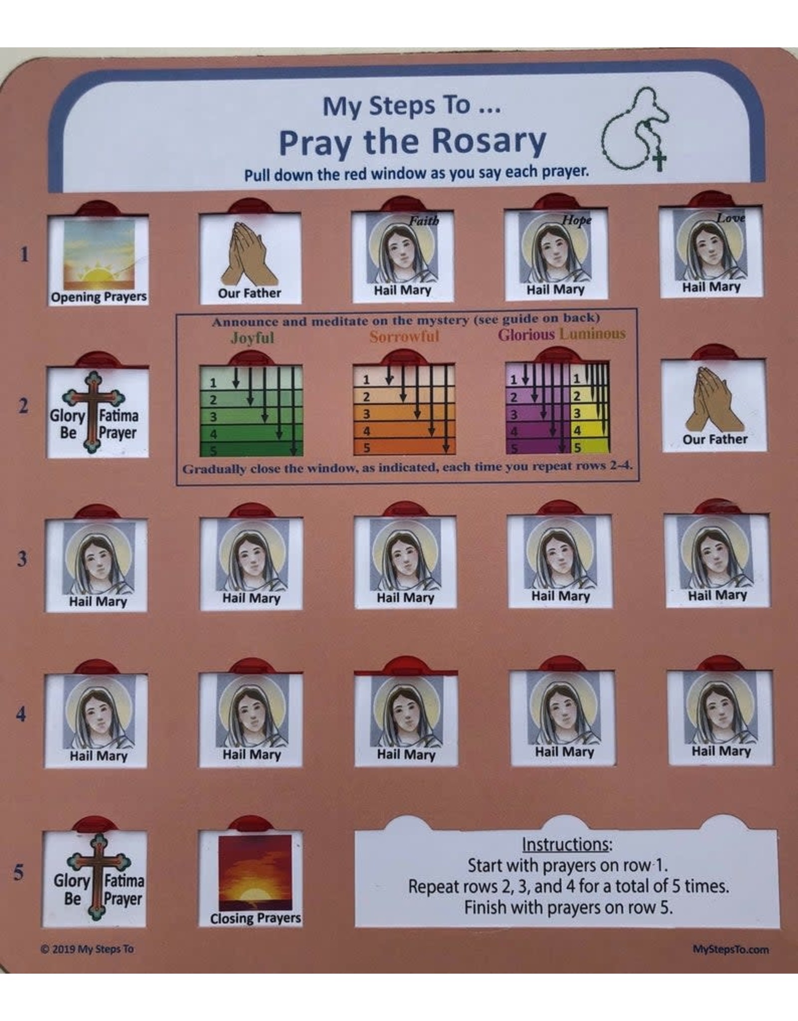 My Steps To My Steps to Pray the Rosary (with pull-down sliders)