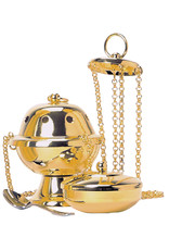 Koleys Censer & Boat with Spoon, 24kt Gold (3pc Set)