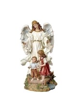 Roman Statue - Guardian Angel on Bridge with Children, 10"