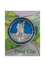 Lumen Mundi Visor Clip - St. Christopher, Blue Enamel
