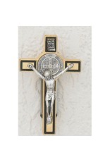 Lumen Mundi Visor Clip - St. Benedict Gold/Black Crucifix- 3 "