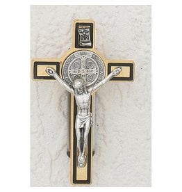 Lumen Mundi Visor Clip - St. Benedict Gold/Black Crucifix- 3 "