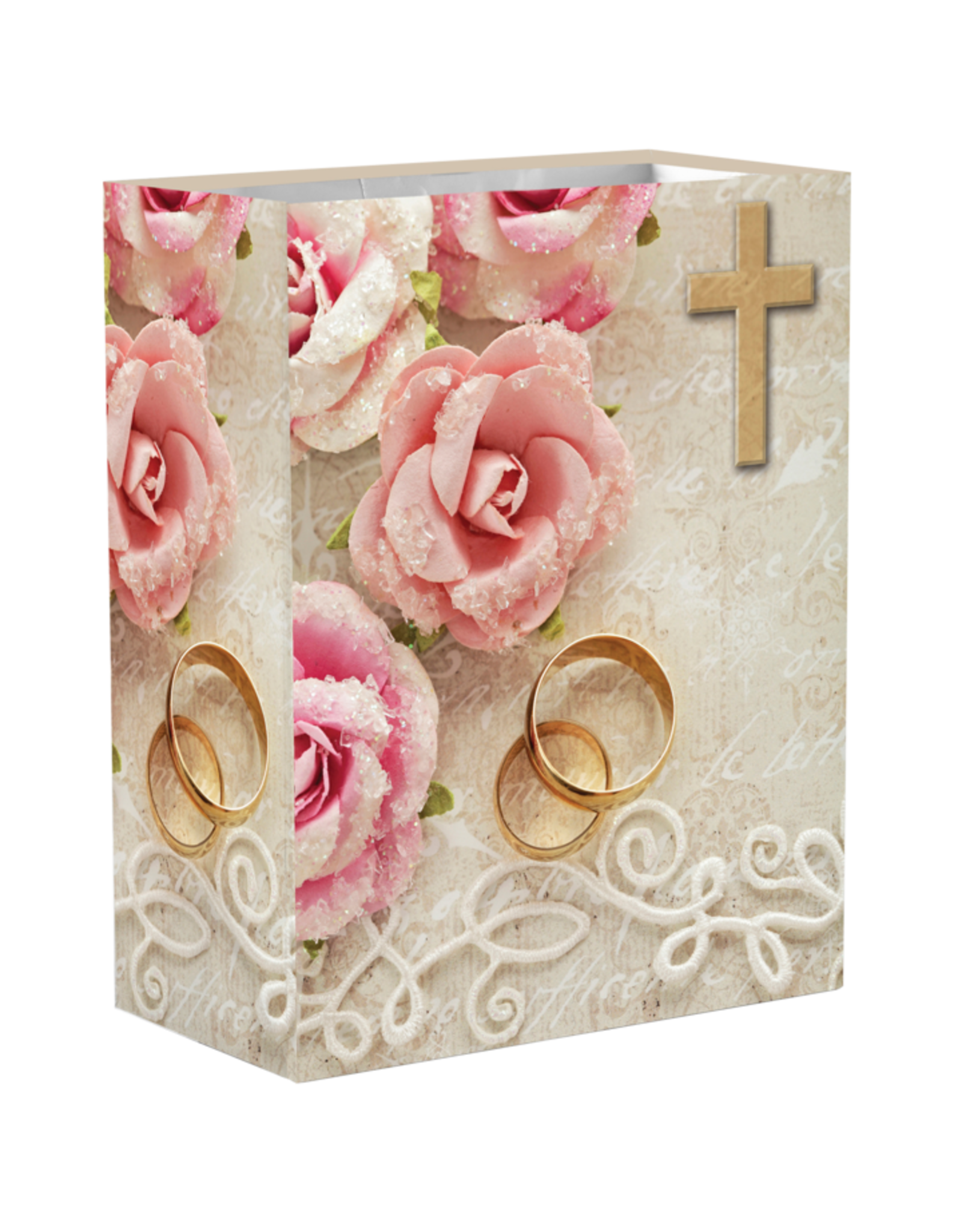 Lumen Mundi Wedding/Anniversary Gift Bag - Roses and Rings (Medium)