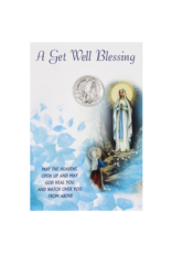 Lumen Mundi Get Well Soon Card - Our Lady of Lourdes with Removable Token