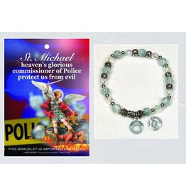 Lumen Mundi Police/St. Michael Italian Stretch Bracelet with Prayer Card