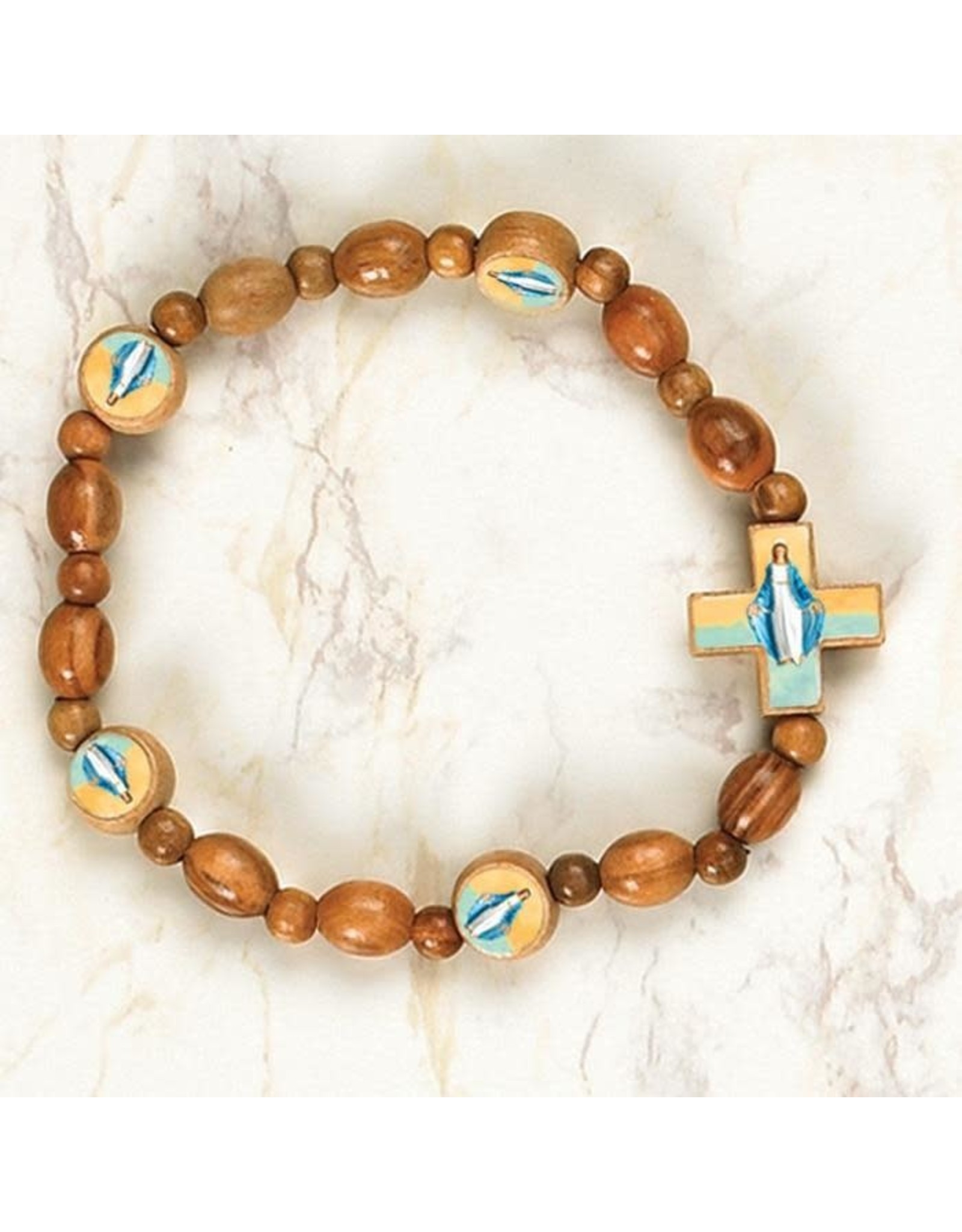 Lumen Mundi Bracelet - Our Lady of Grace, Italian Wood, Stretch