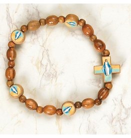 Lumen Mundi Bracelet - Our Lady of Grace, Italian Wood, Stretch
