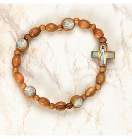 Lumen Mundi Divine Mercy Olive Wood Stretch Bracelet