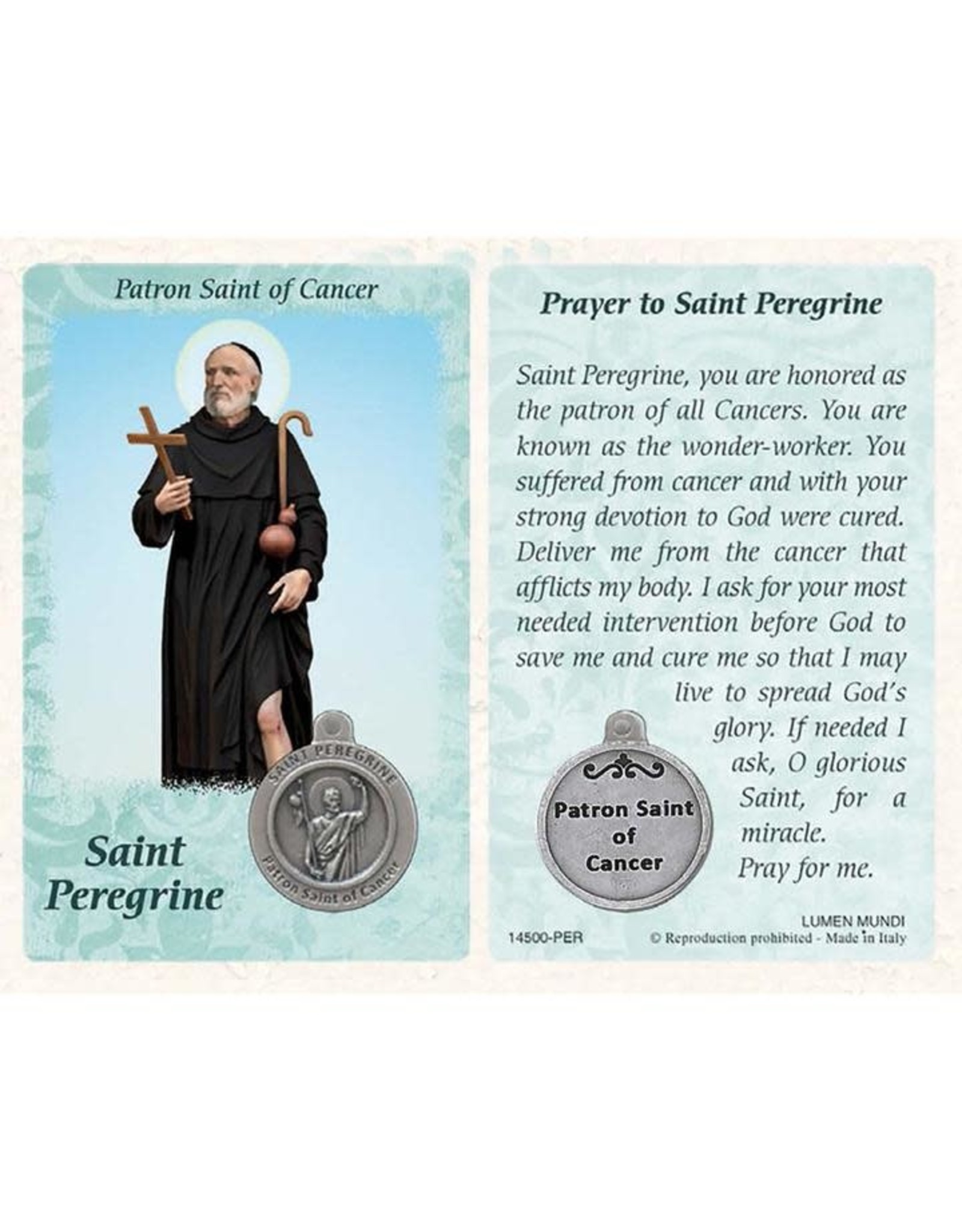 Lumen Mundi Holy Card with Medal