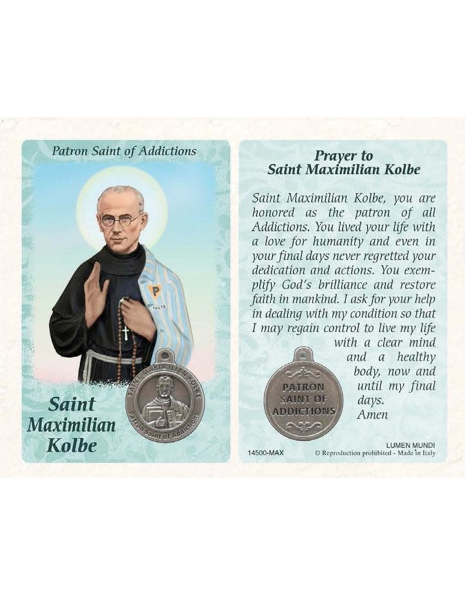 Lumen Mundi Holy Card with Medal