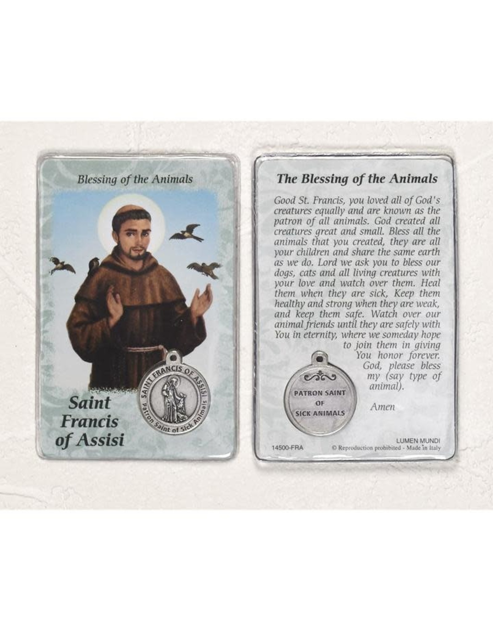 Lumen Mundi Holy Card with Medal