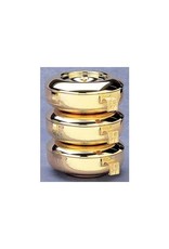 Alviti Creations Triple Stacking Ciboria, Straw Texture, Gold Plated