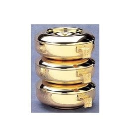 Alviti Creations Triple Stacking Ciboria, Straw Texture, Gold Plated