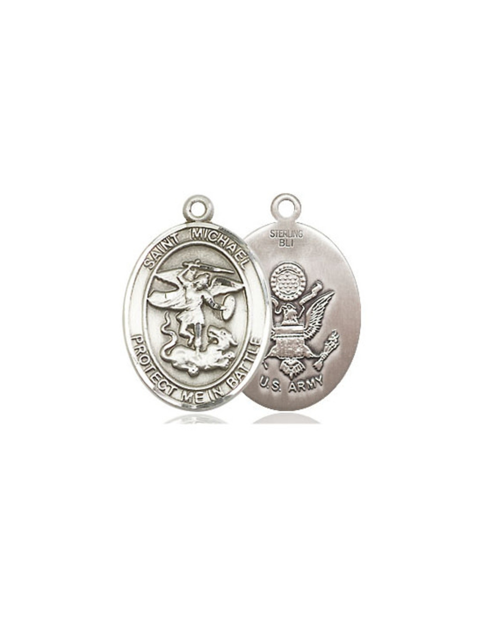 Bliss St. Michael/Army Medal, Sterling Silver (3/4" x 1")
