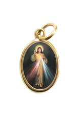 San Francis Divine Mercy Pendant (Color with Gold Border)