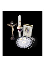 San Francis First Communion Set with Bible, Candle & Crucifix (Boy, Spanish)