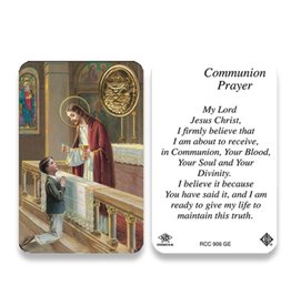 San Francis First Communion Prayer Card with Medal (Boy)