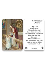 San Francis First Communion Prayer Card with Medal (Girl)