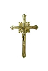 San Francis All Gold Wall Crucifix (12")