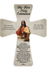 First Communion Wall Cross, Bread & Chalice (6")