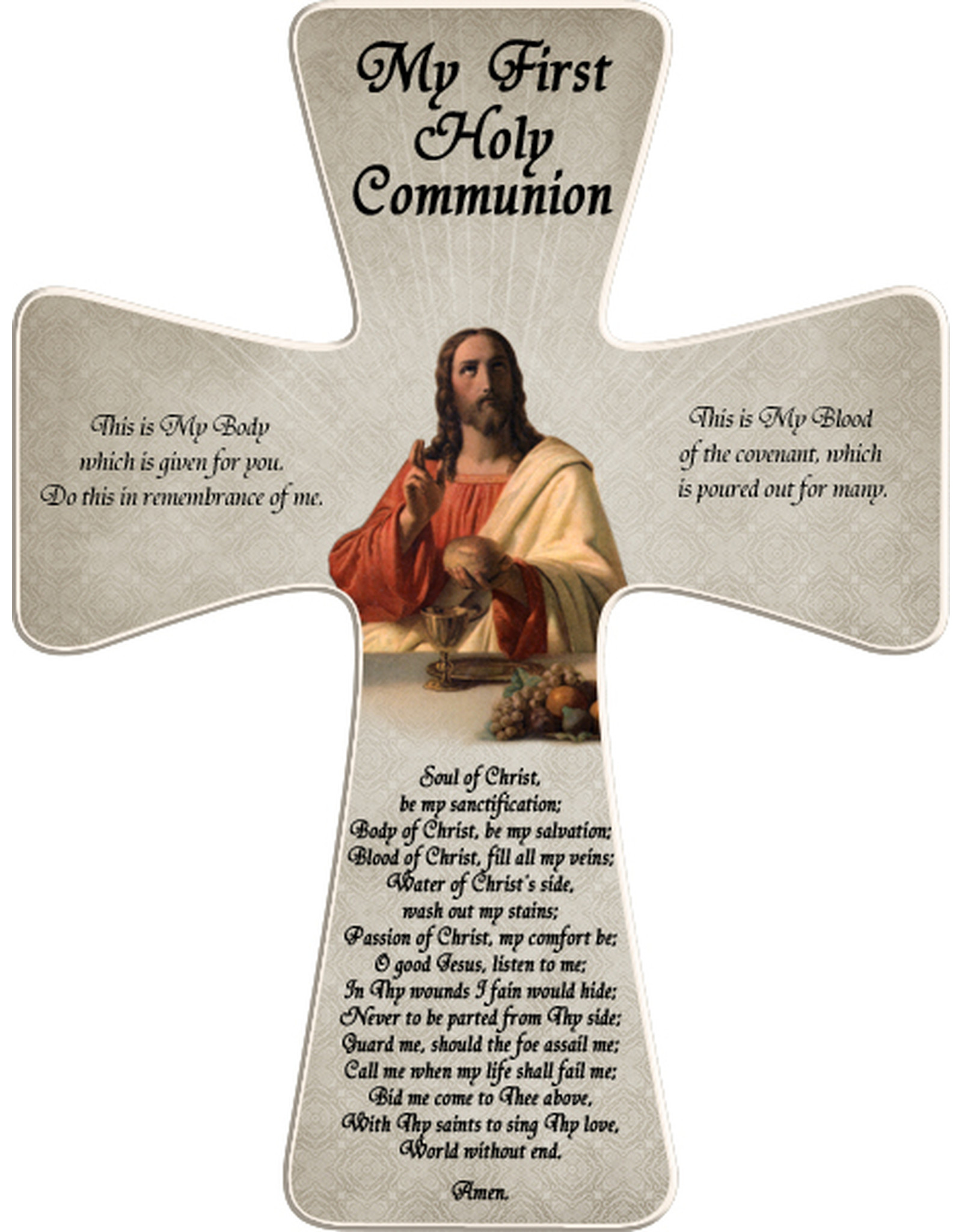 Nelson Art First Communion Wall Cross, Bread & Chalice (6")