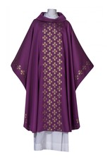 Arte Grosse Chasuble - Woven Orphrey - Cowl Neck - 80% Poly/19% Wool/1% Lurex -