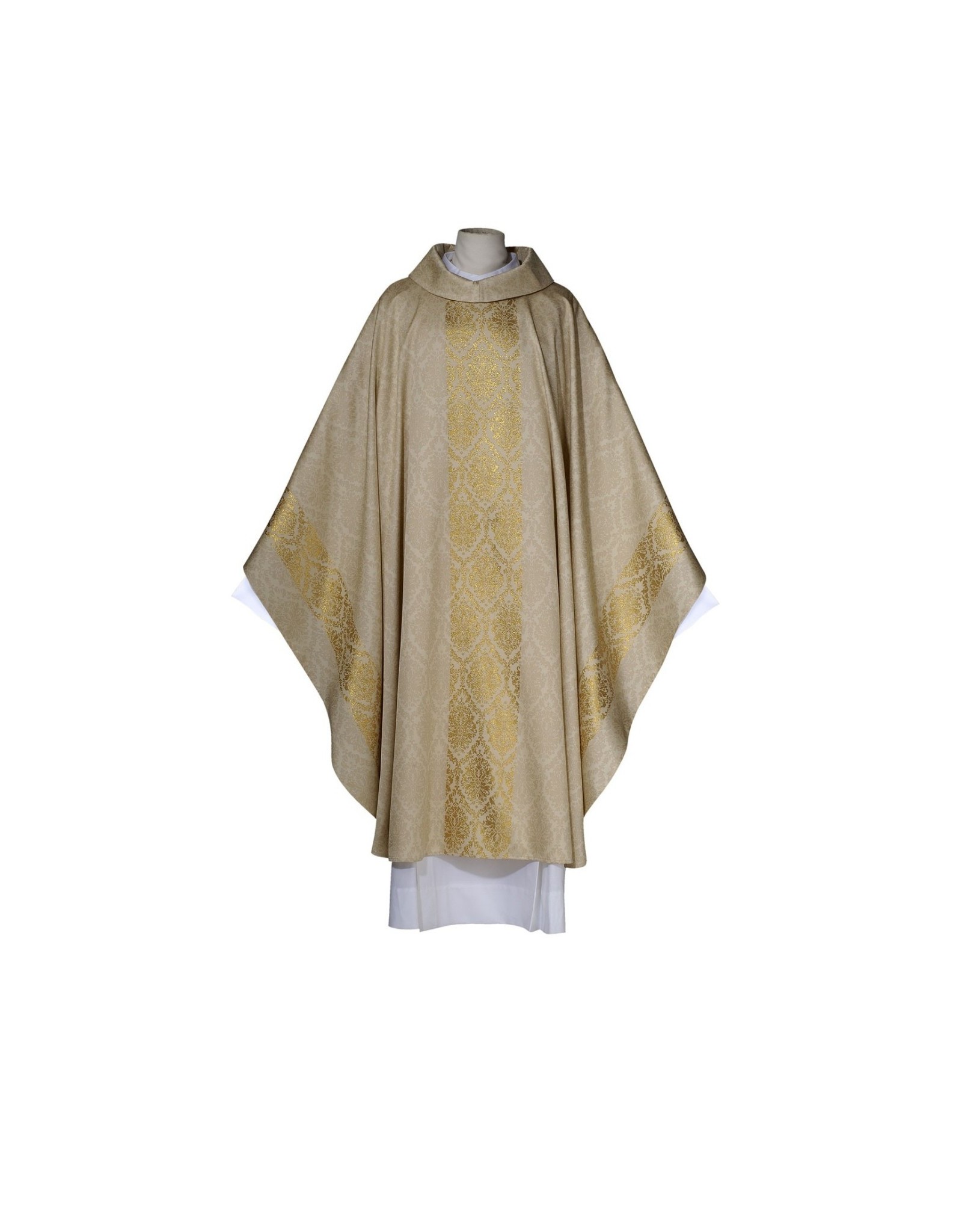 Arte Grosse Chasuble - Chartres Collection - White & Gold with Cowl Neck