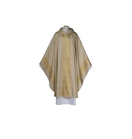 Arte Grosse Chasuble - Chartres Collection - White & Gold with Cowl Neck