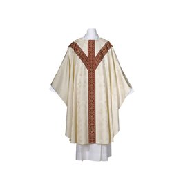 Chasuble - Deerdamask Collection - White/Red