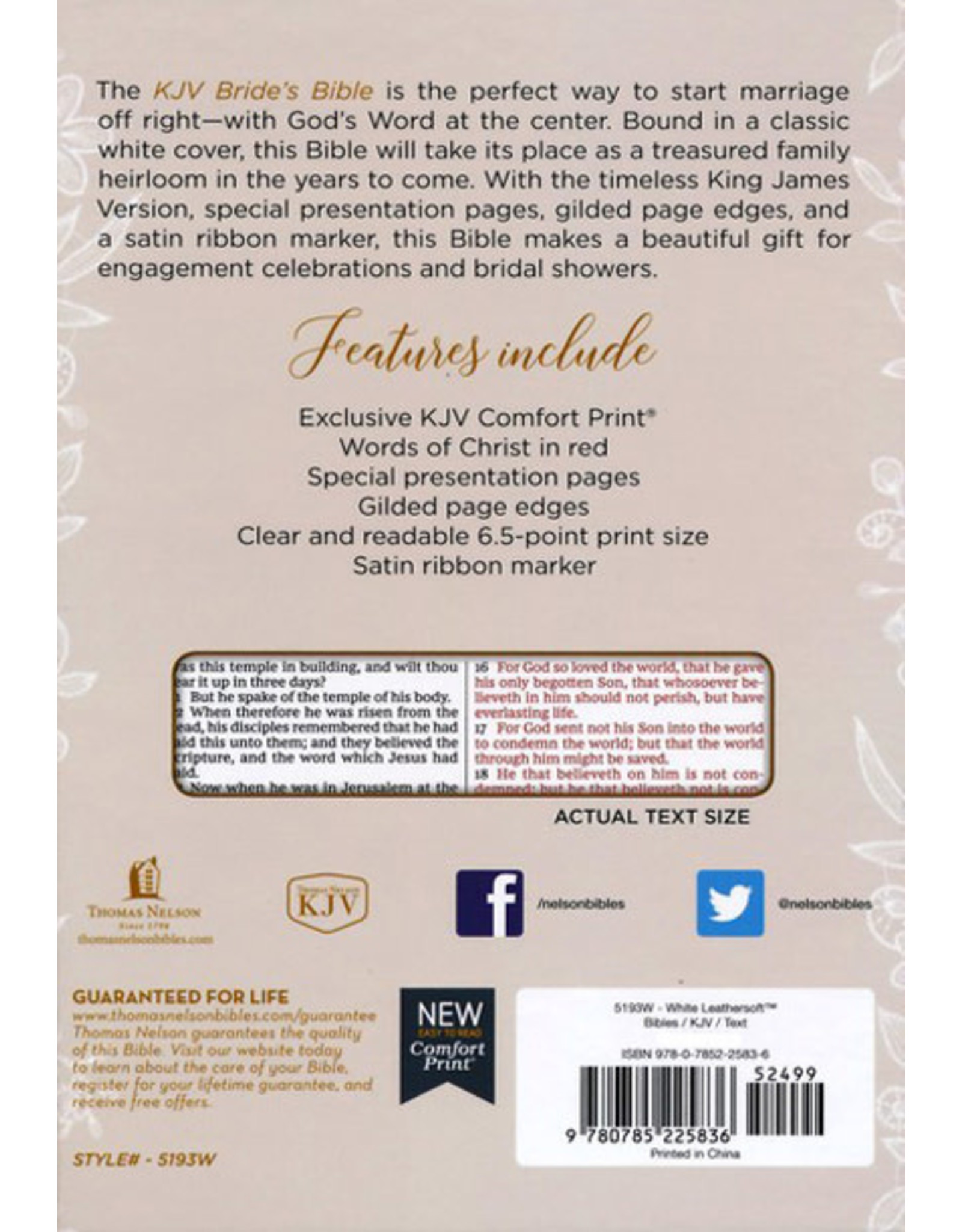 Thomas Nelson KJV Bride's Bible