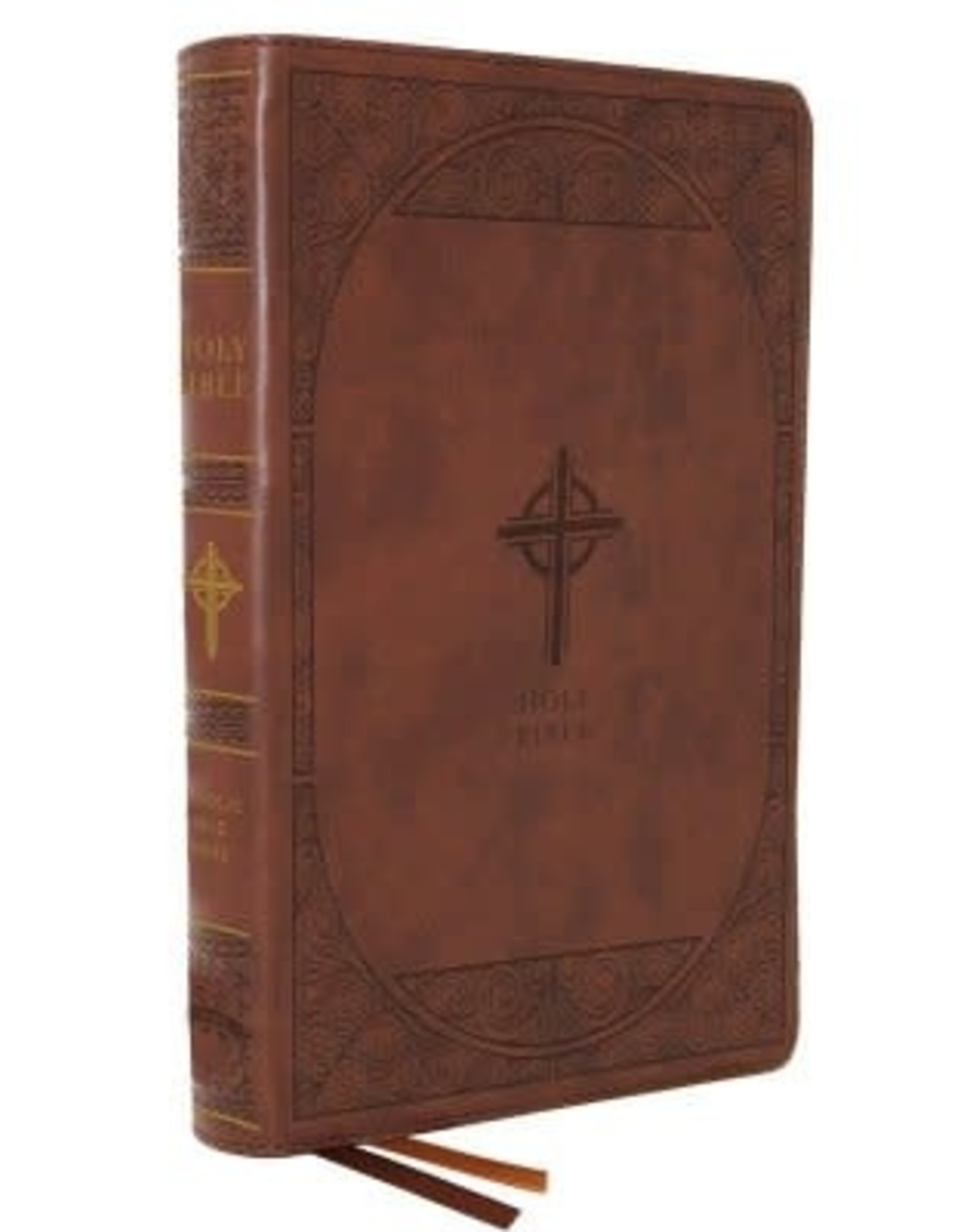 Catholic Bible Press NABRE Large-Print Catholic Bible, Leather-Look Brown