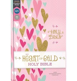 NIV Heart of Gold Comfort Print Holy Bible, Hardcover