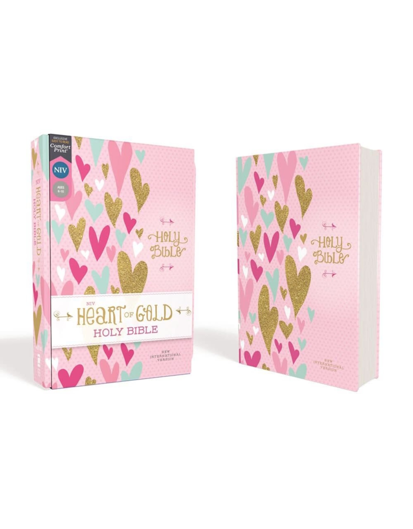 Zondervan NIV Heart of Gold Comfort Print Holy Bible, Hardcover